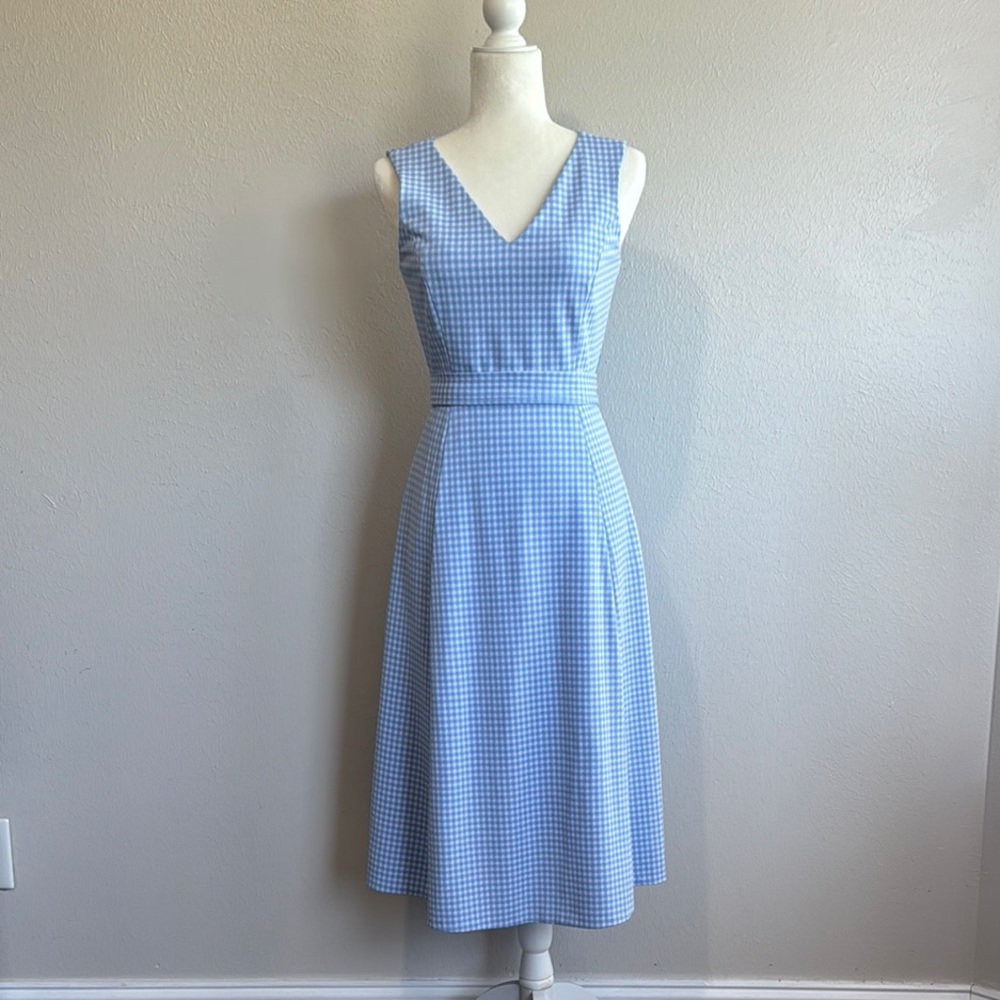 Calvin Klein Blue Gingham Sleeveless Dress